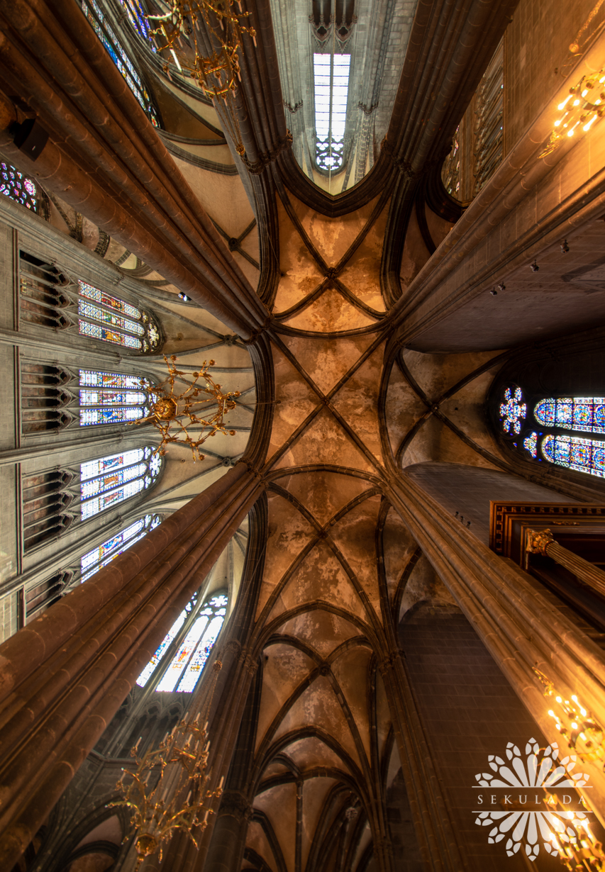 Sklepienia naw; Katedra w Clermont-Ferrand, Francja.