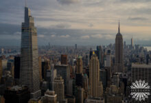 Empire State Building w Nowym Jorku; Stan Nowy Jork, Stany Zjednoczone (USA).